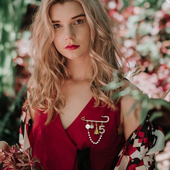 Gold and crystal brooch - Picture 2 of 7